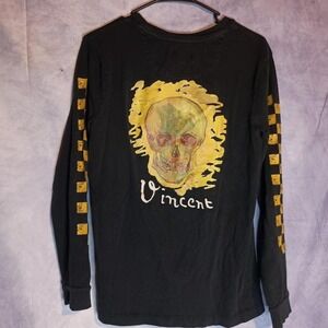 Vans x Vincent Van Gogh Museum Skull Long Sleeve Checker Sleeve Graphic Tee